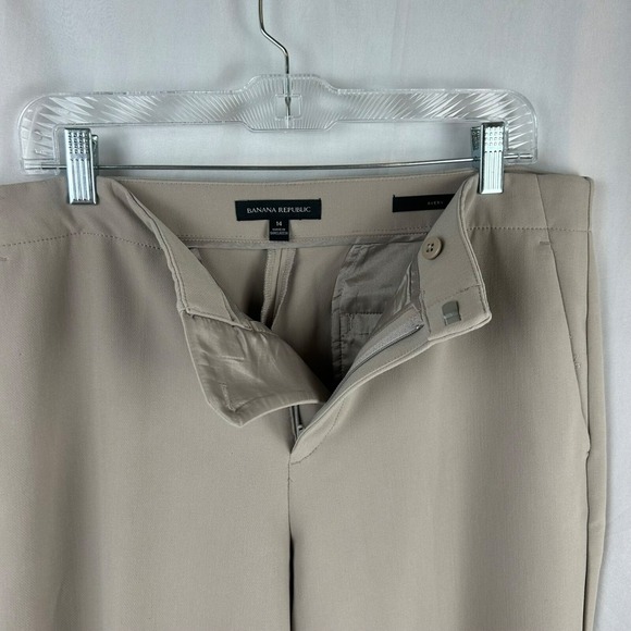 Banana Republic Avery Tie Hem Pants Women 14 Beige Tan Crop‎ Dress Work Stretch - Picture 9 of 10